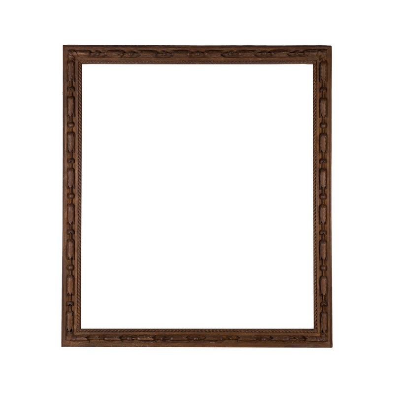 Antieke houten lijst; ca. 83 x 73,5 x 3,5 cm; eind 19e / begin 20e eeuw-zoom-