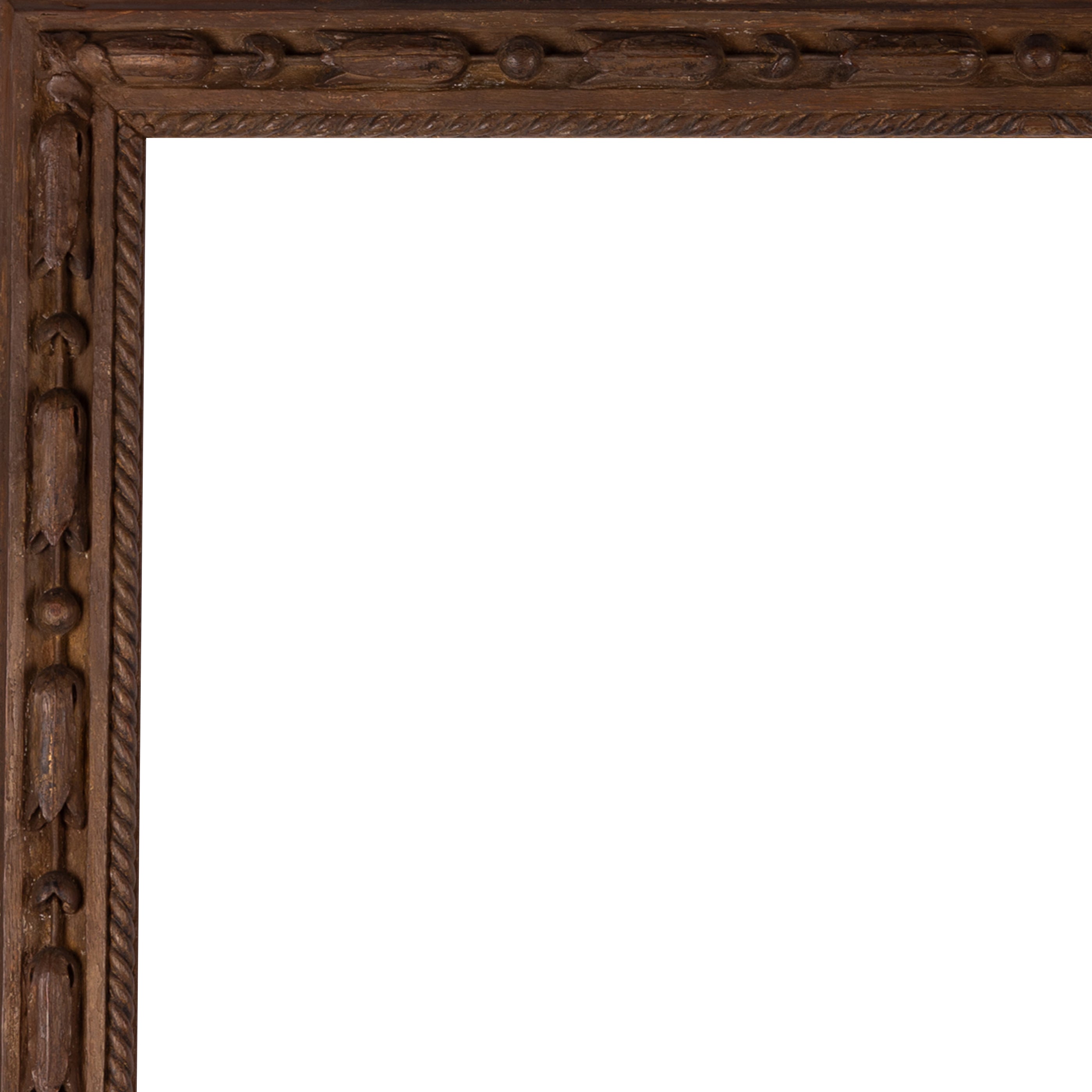 Antieke houten lijst; ca. 83 x 73,5 x 3,5 cm; eind 19e / begin 20e eeuw