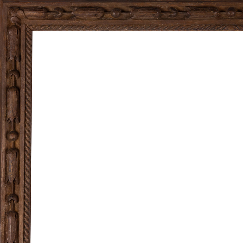 Antieke houten lijst; ca. 83 x 73,5 x 3,5 cm; eind 19e / begin 20e eeuw-zoom-