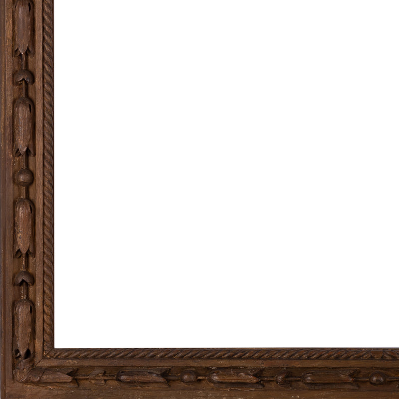 Antieke houten lijst; ca. 83 x 73,5 x 3,5 cm; eind 19e / begin 20e eeuw-zoom-