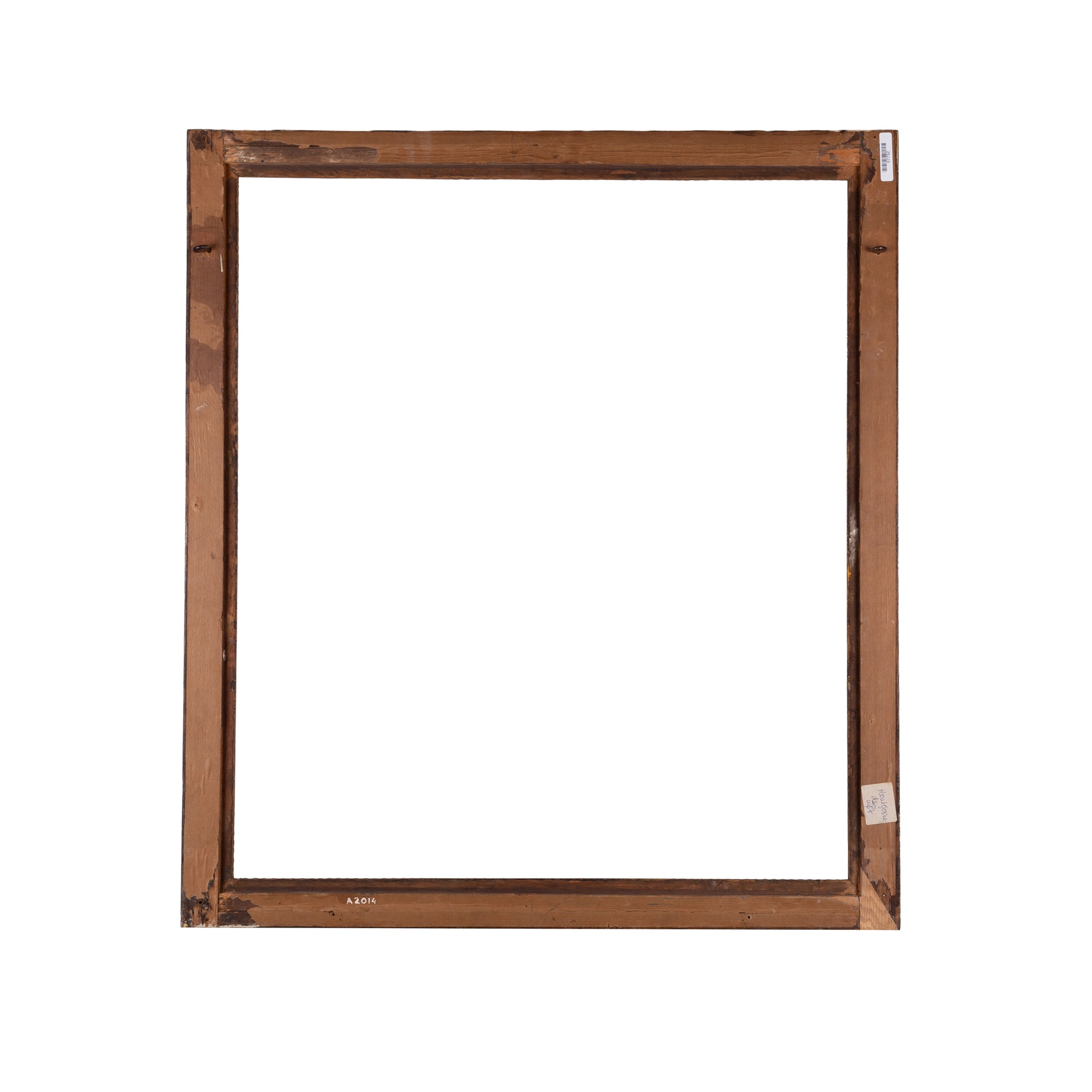 Antieke houten lijst; ca. 83 x 73,5 x 3,5 cm; eind 19e / begin 20e eeuw-4