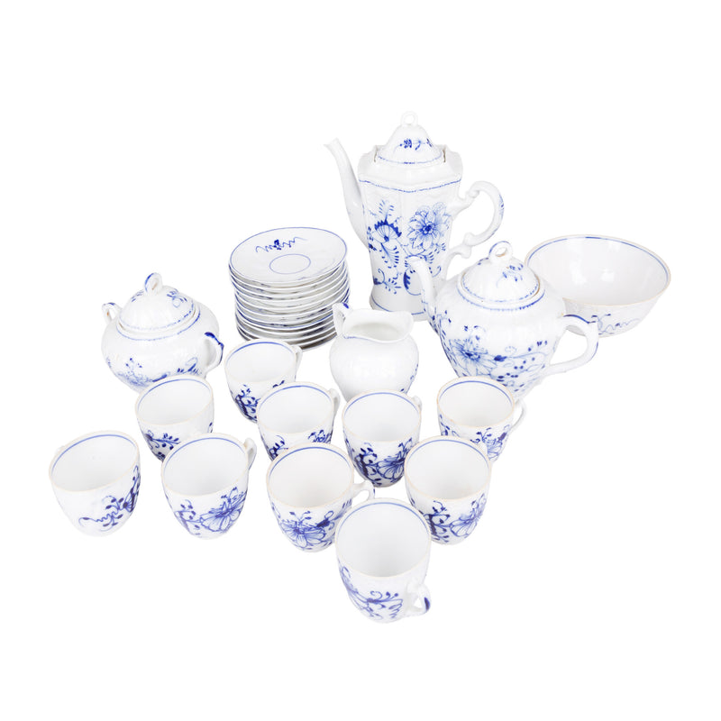 Blauw beschilderd servies, 27-delig-zoom-