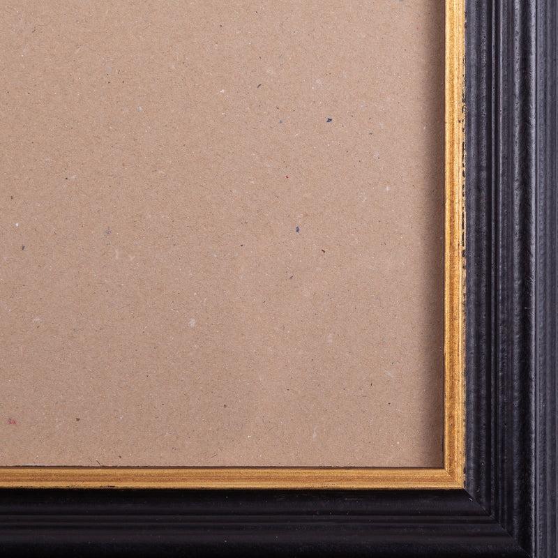 Zwarte houten lijst; ca. 79,5 x 68,5 x 3 cm; 20e eeuw-zoom-