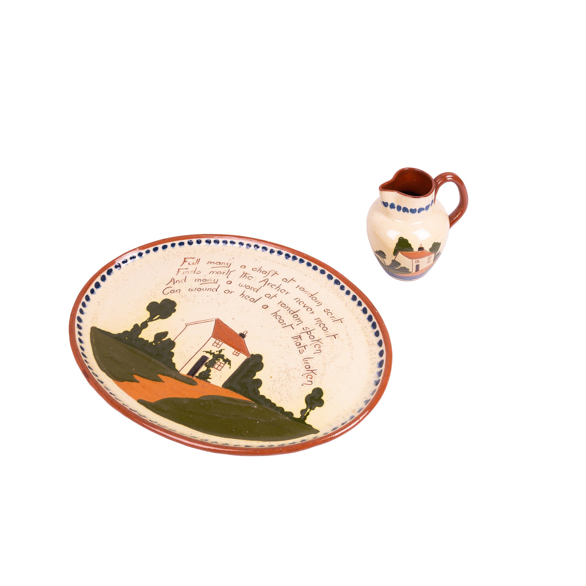 Schaal en waterkan van Torquay Pottery, 20e eeuw-1