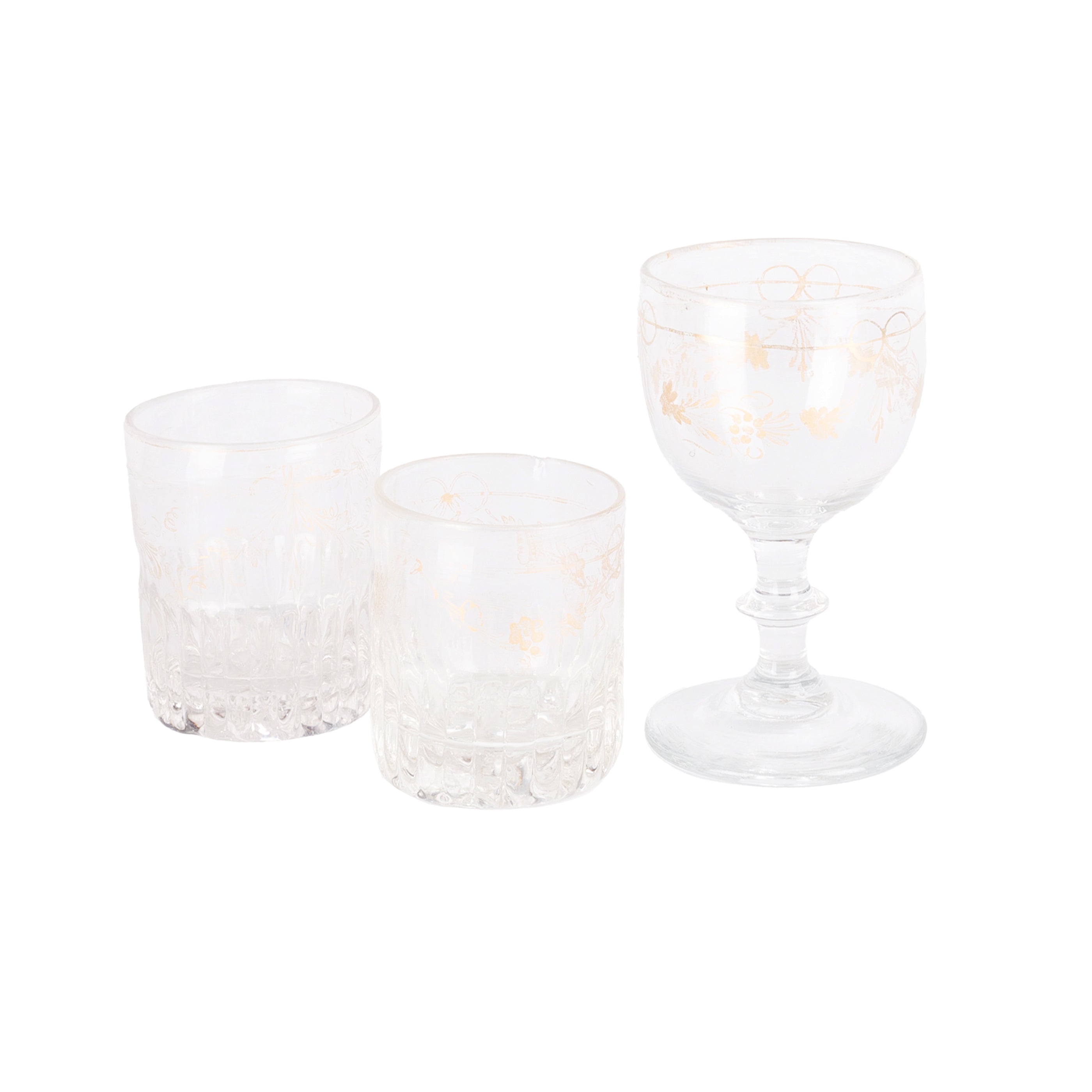 Drie vintage kristallen glazen-zoom-1