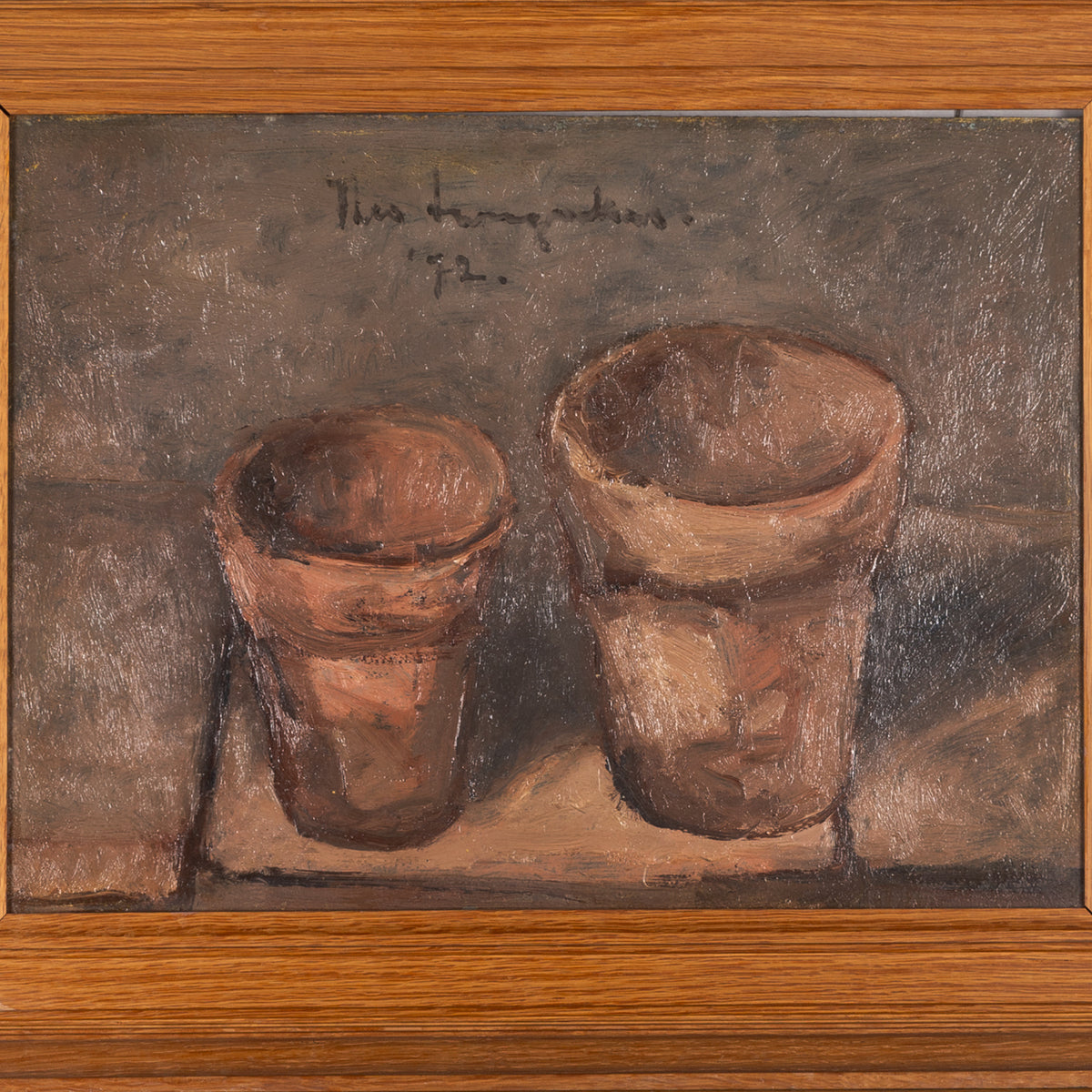 Theo Swagemakers, 'Stilleven met twee bloempotten', 1972-2