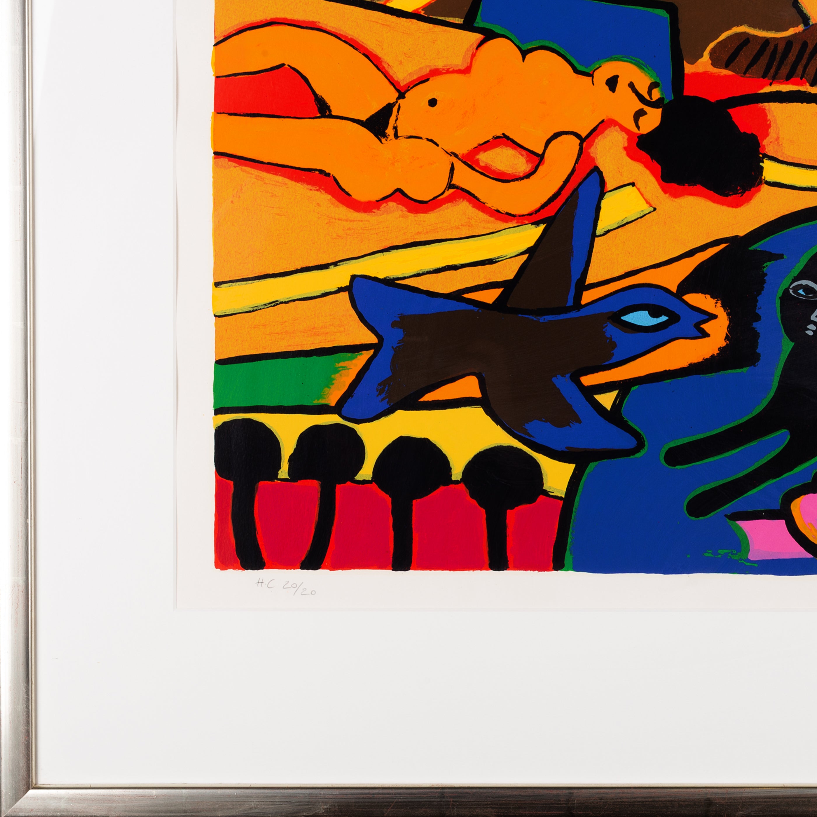 Corneille, 'Femme avec chat et oiseau'; 1998-zoom-3