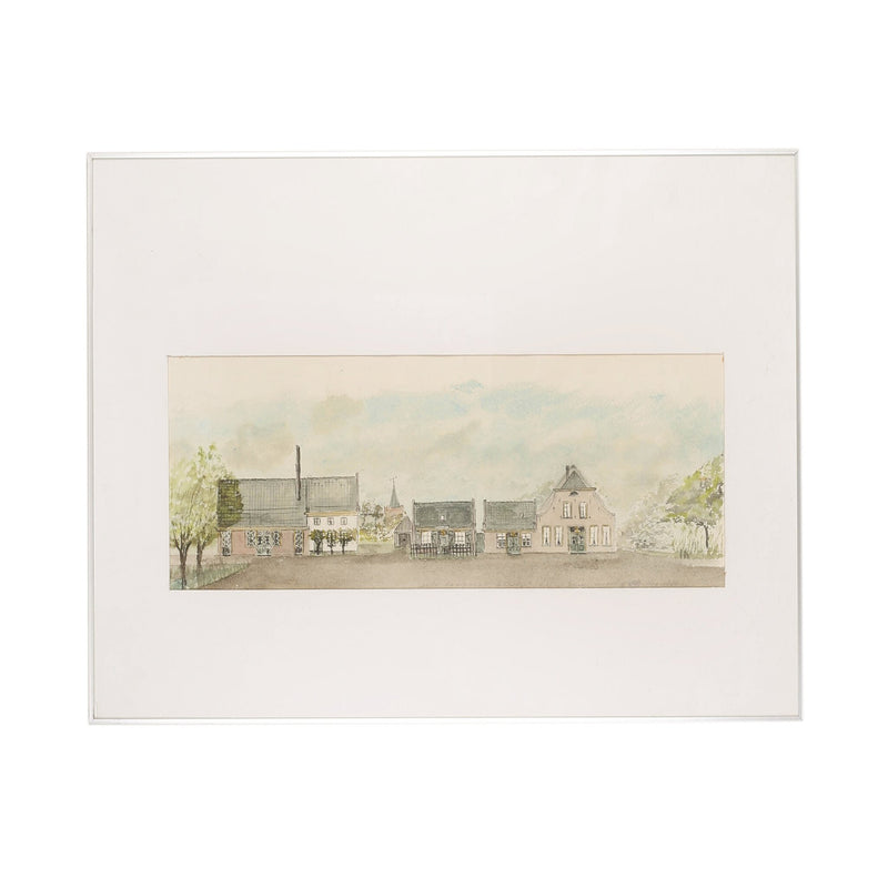 E. Koopman-Bleeker, 'Beneden buurt - Kleine sluis in 1895'; 1988-zoom-