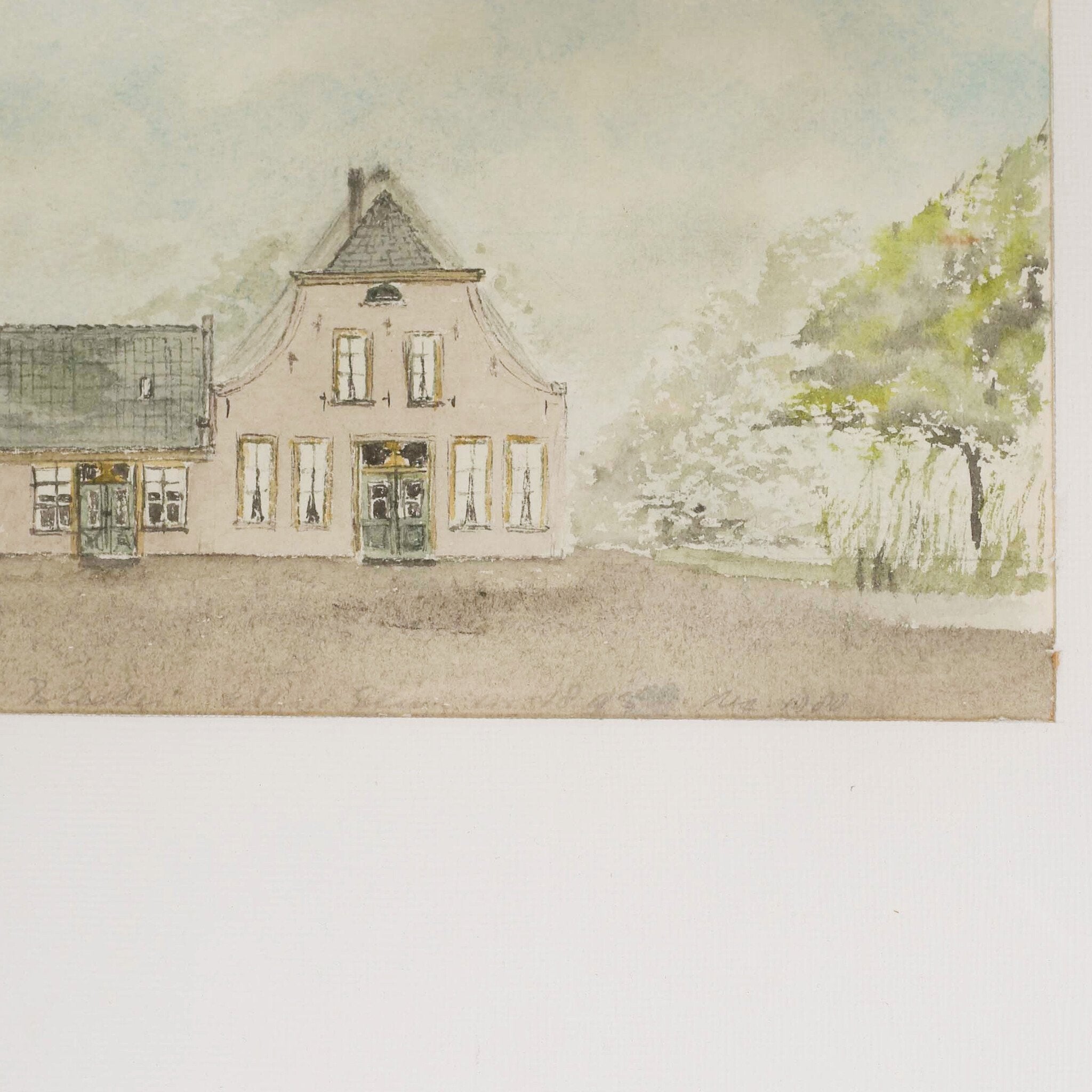 E. Koopman-Bleeker, 'Beneden buurt - Kleine sluis in 1895'; 1988
