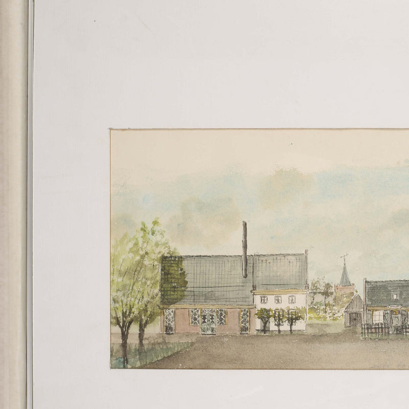 E. Koopman-Bleeker, 'Beneden buurt - Kleine sluis in 1895'; 1988-zoom-