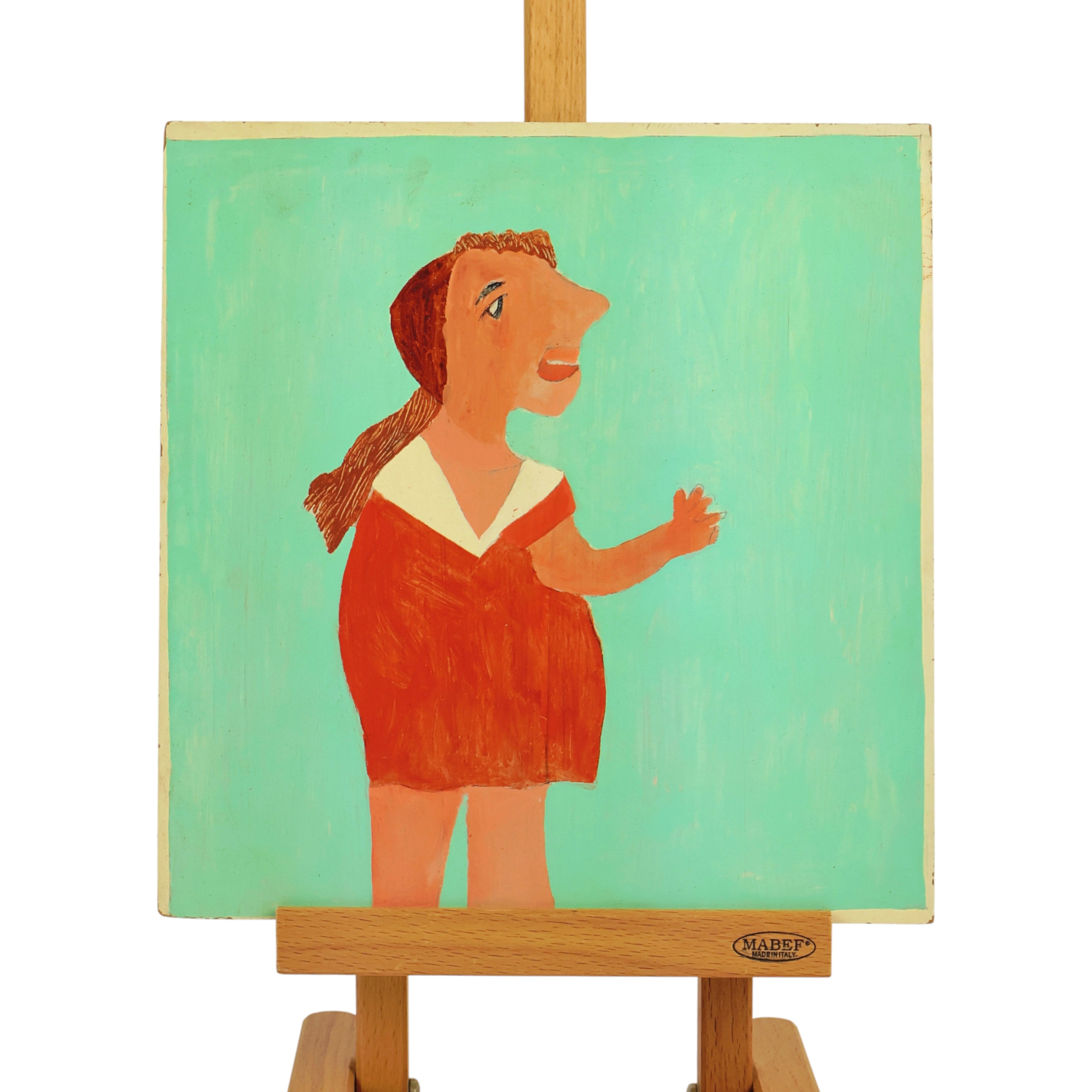 Jan Strijbos, 'Vrouw met lang haar en oranje jurk', 1970-1980