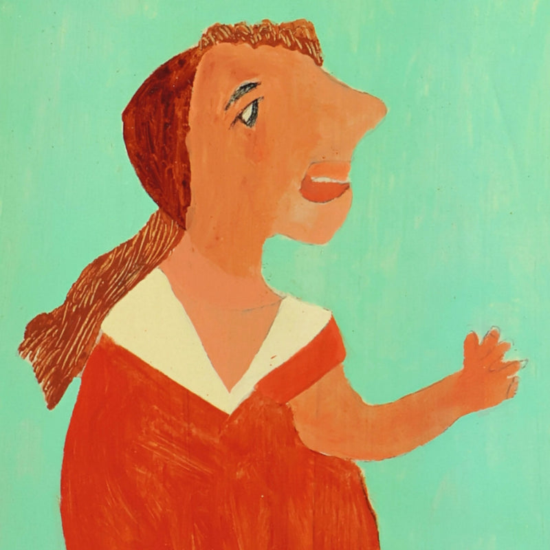 Jan Strijbos, 'Vrouw met lang haar en oranje jurk', 1970-1980-zoom-