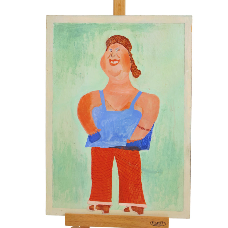 Jan Strijbos, 'Zware vrouw met oranje broek en blauw truitje', 1960-1980-zoom-