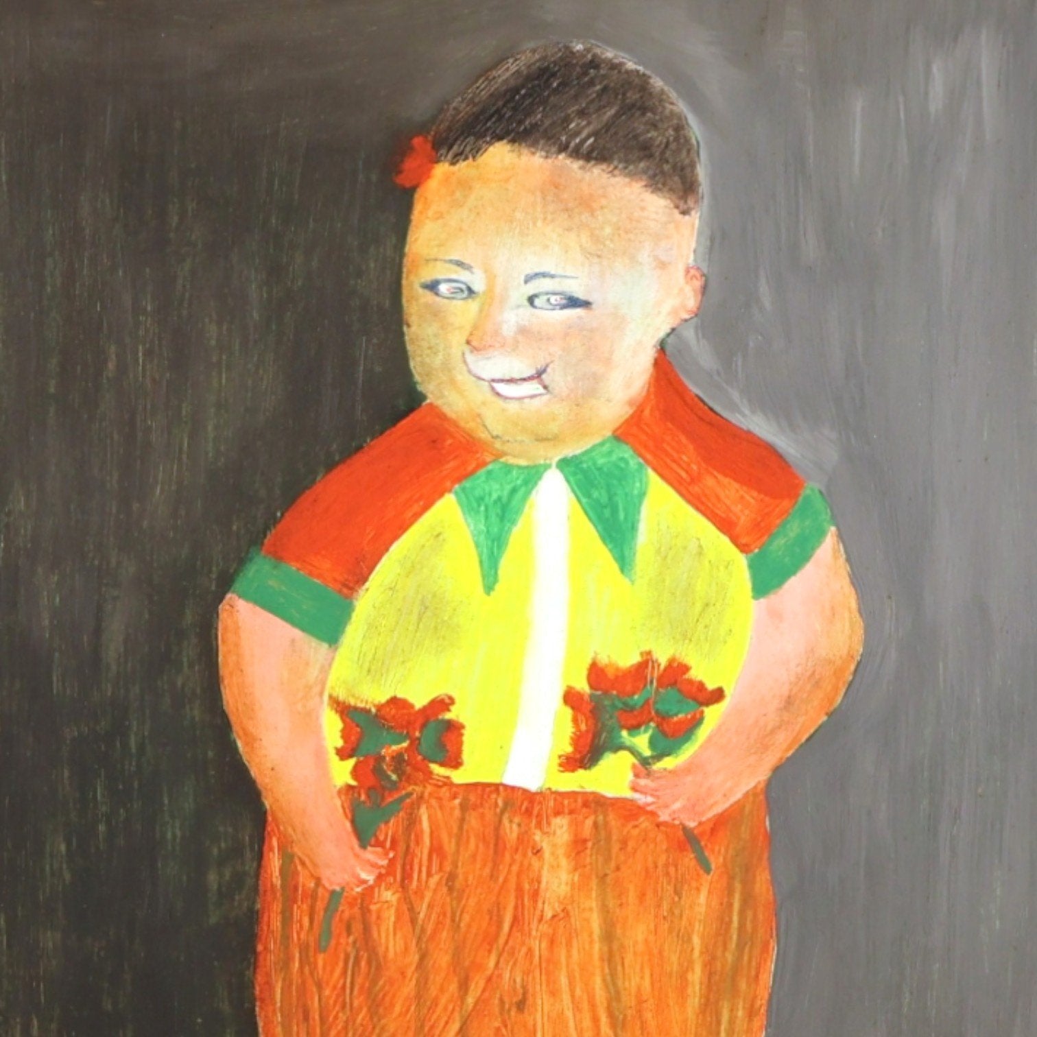 Jan Strijbos, 'Vrouw met twee bosjes bloemen in de handen', 1975-1980-zoom-2