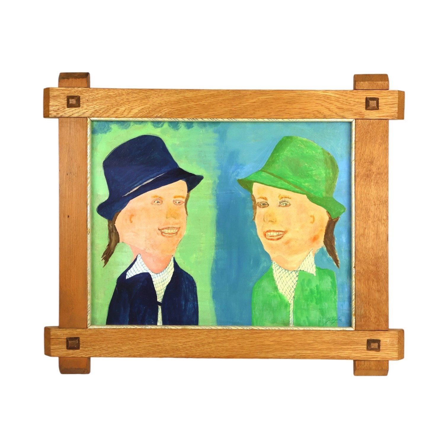 Jan Strijbos, 'Twee portretkoppen met hoeden', 1960-1980