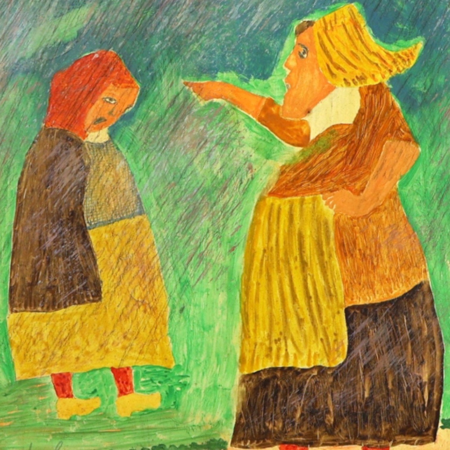 Jan Strijbos, 'Naar school, het regent', 1975-1980