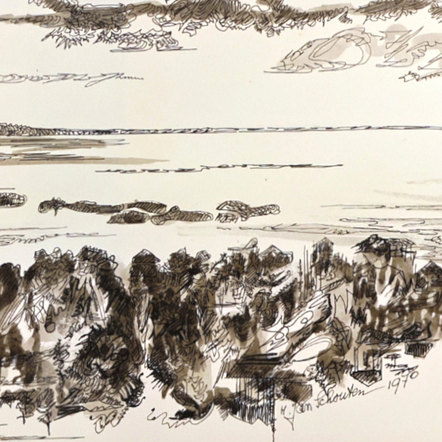 H. Jan Schouten, 'Aan de kust', 1970-zoom-2