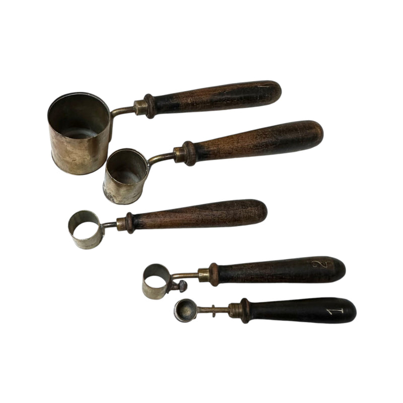 Messing kruit- of loodmaatjes, ca. 1900-zoom-