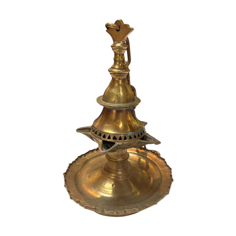 Messing olielamp, 19e eeuw-zoom-