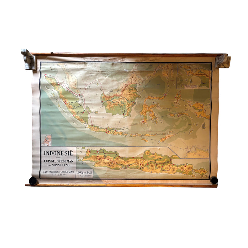Schoolwandkaart van Nederlands-Indië, 20e eeuw-zoom-