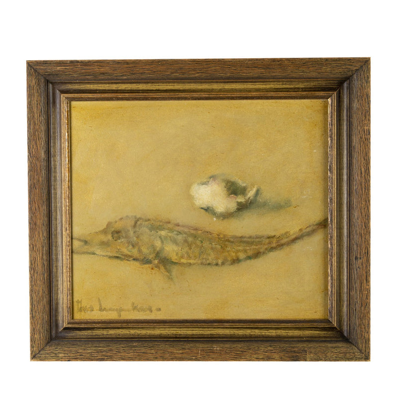 Theo Swagemakers, 'Stilleven van opgezette vis en schelp', 1989-zoom-