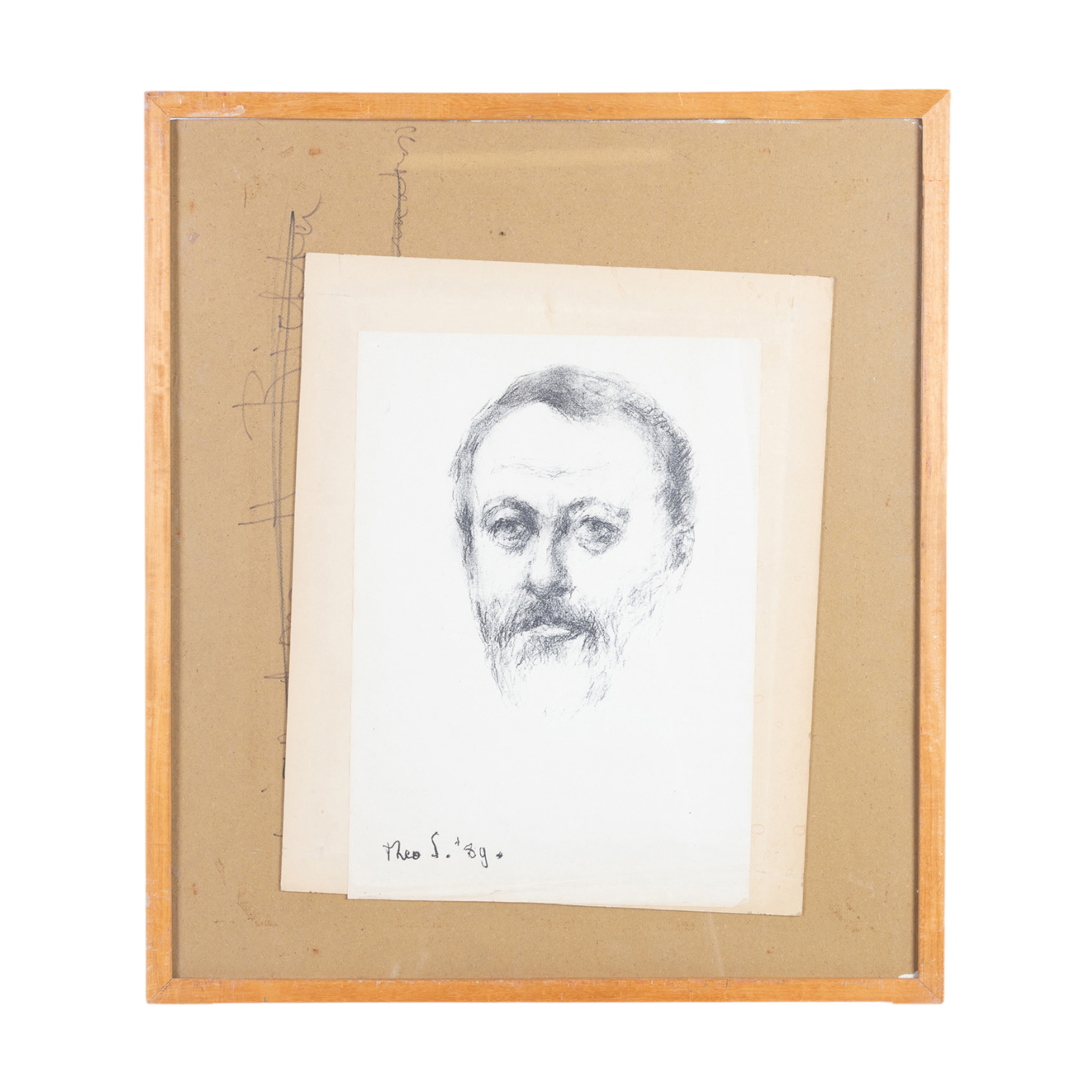 Theo Swagemakers, Portret in houtskool, 1989-zoom-1