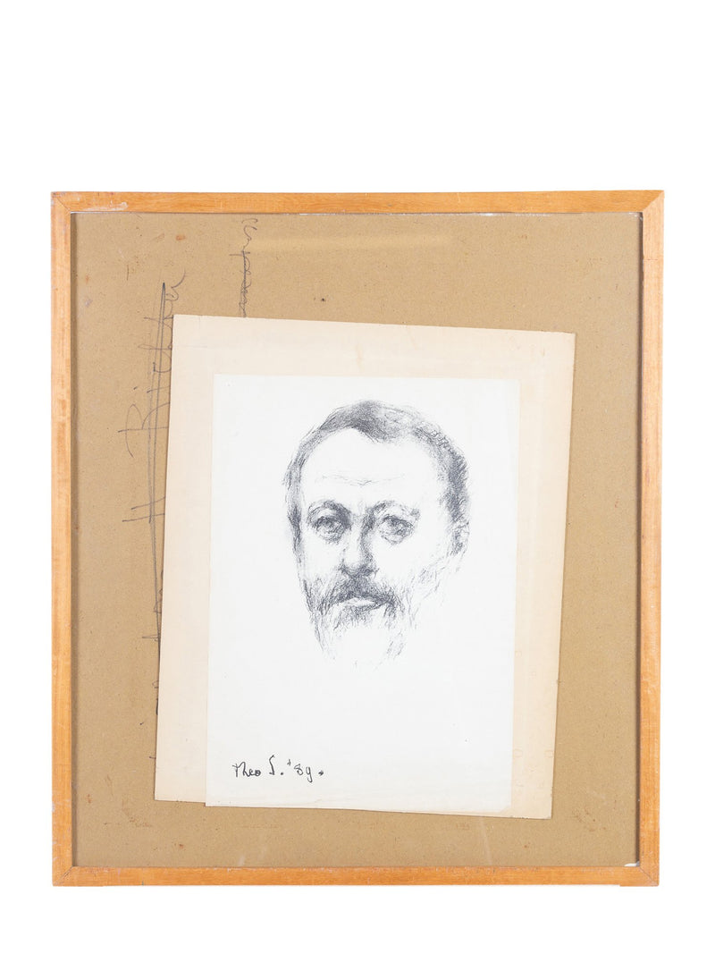 Theo Swagemakers, Portret in houtskool, 1989-zoom-