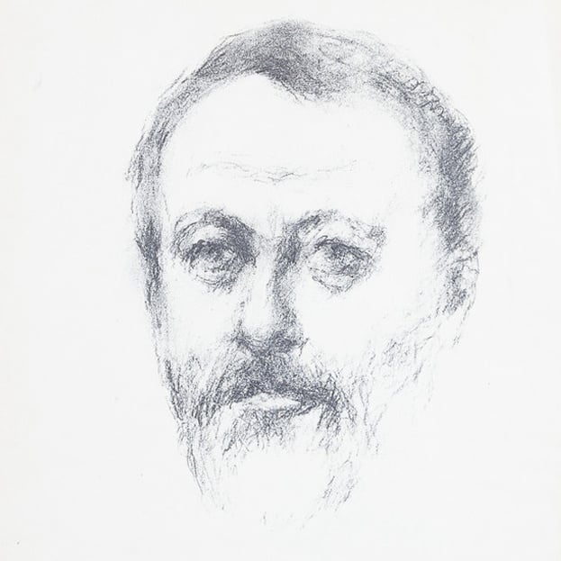 Theo Swagemakers, Portret in houtskool, 1989
