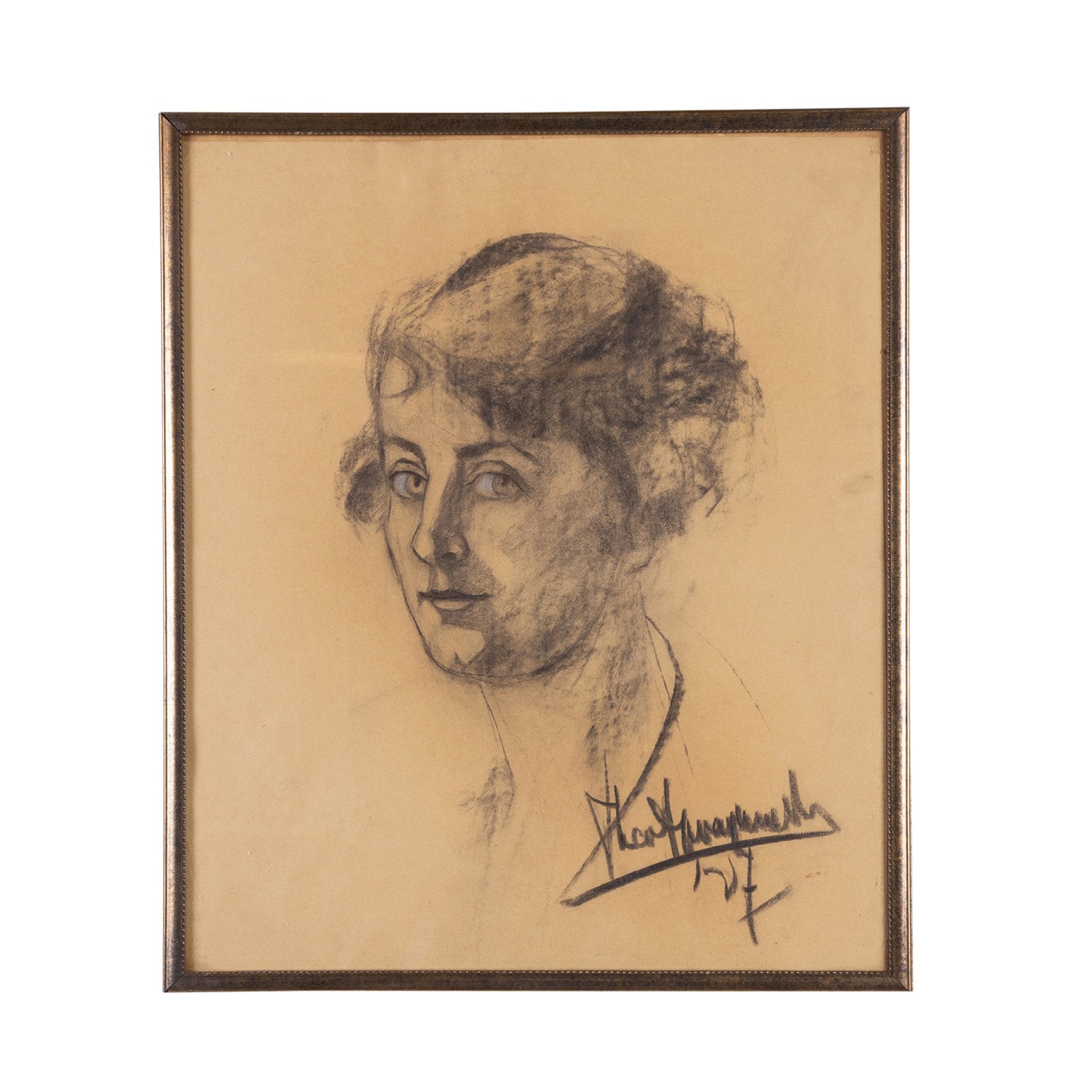 Theo Swagemakers, Houtskooltekening van een vrouw, 1927-1