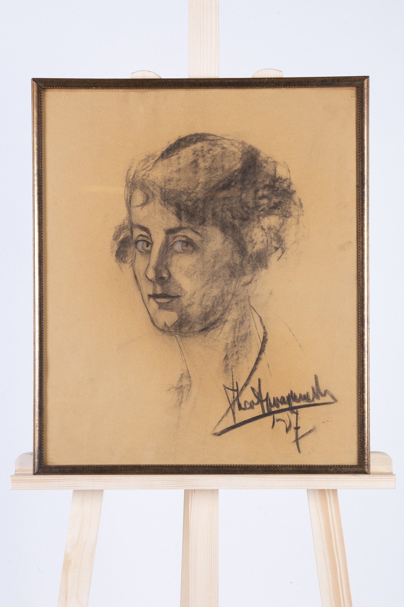 Theo Swagemakers, Houtskooltekening van een vrouw, 1927-4