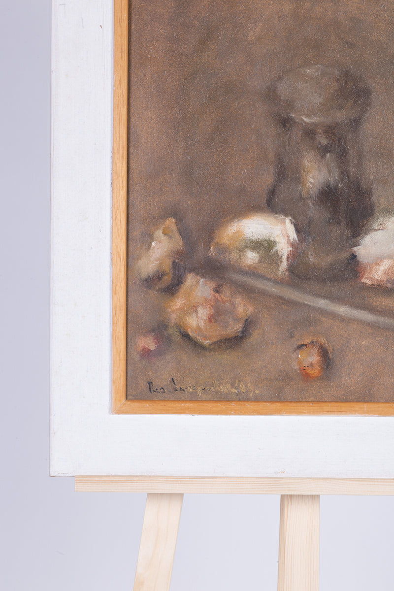 Theo Swagemakers, 'Stilleven tinnen kan met oesters', ca. 1960-90-zoom-