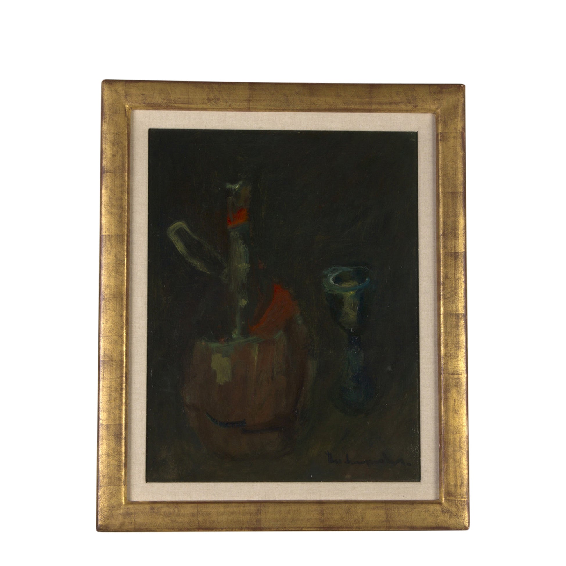Theo Swagemakers, 'Stilleven Chiantifles met glas', 1930