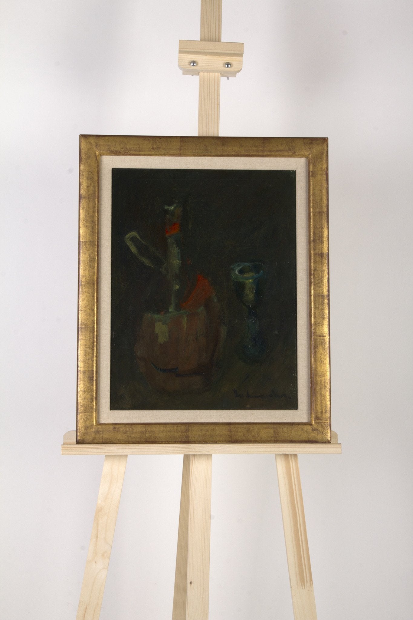Theo Swagemakers, 'Stilleven Chiantifles met glas', 1930-3
