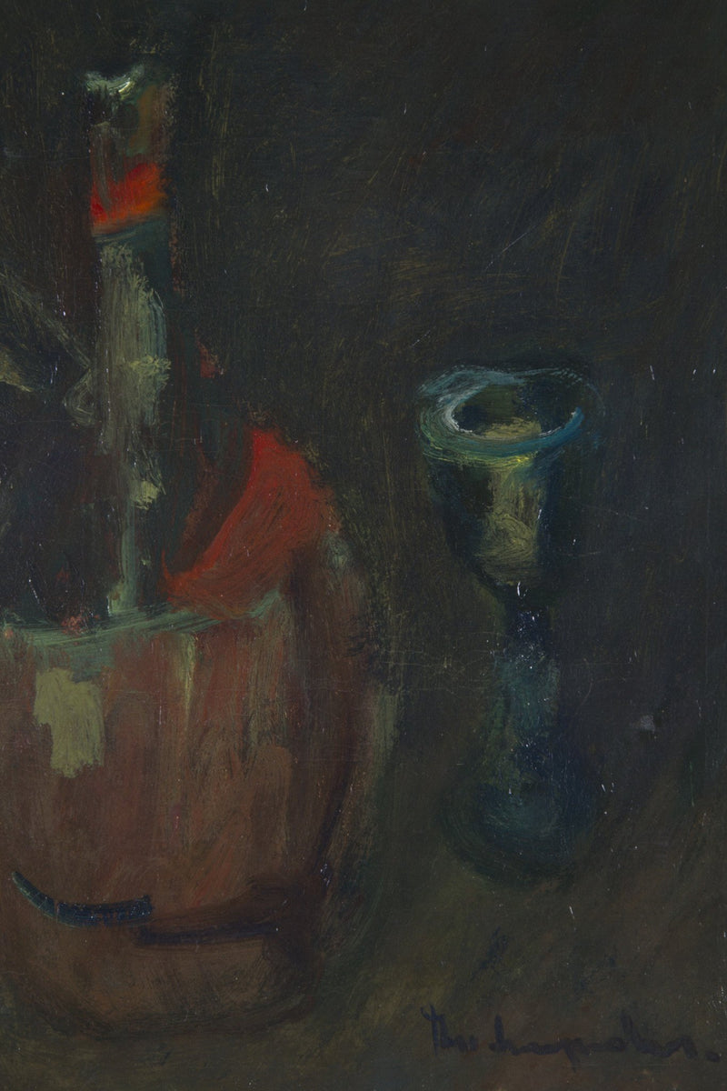 Theo Swagemakers, 'Stilleven Chiantifles met glas', 1930-zoom-