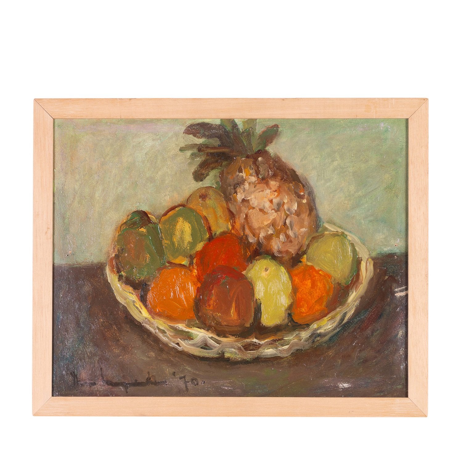 Theo Swagemakers, 'Stilleven mand met fruit', 1970