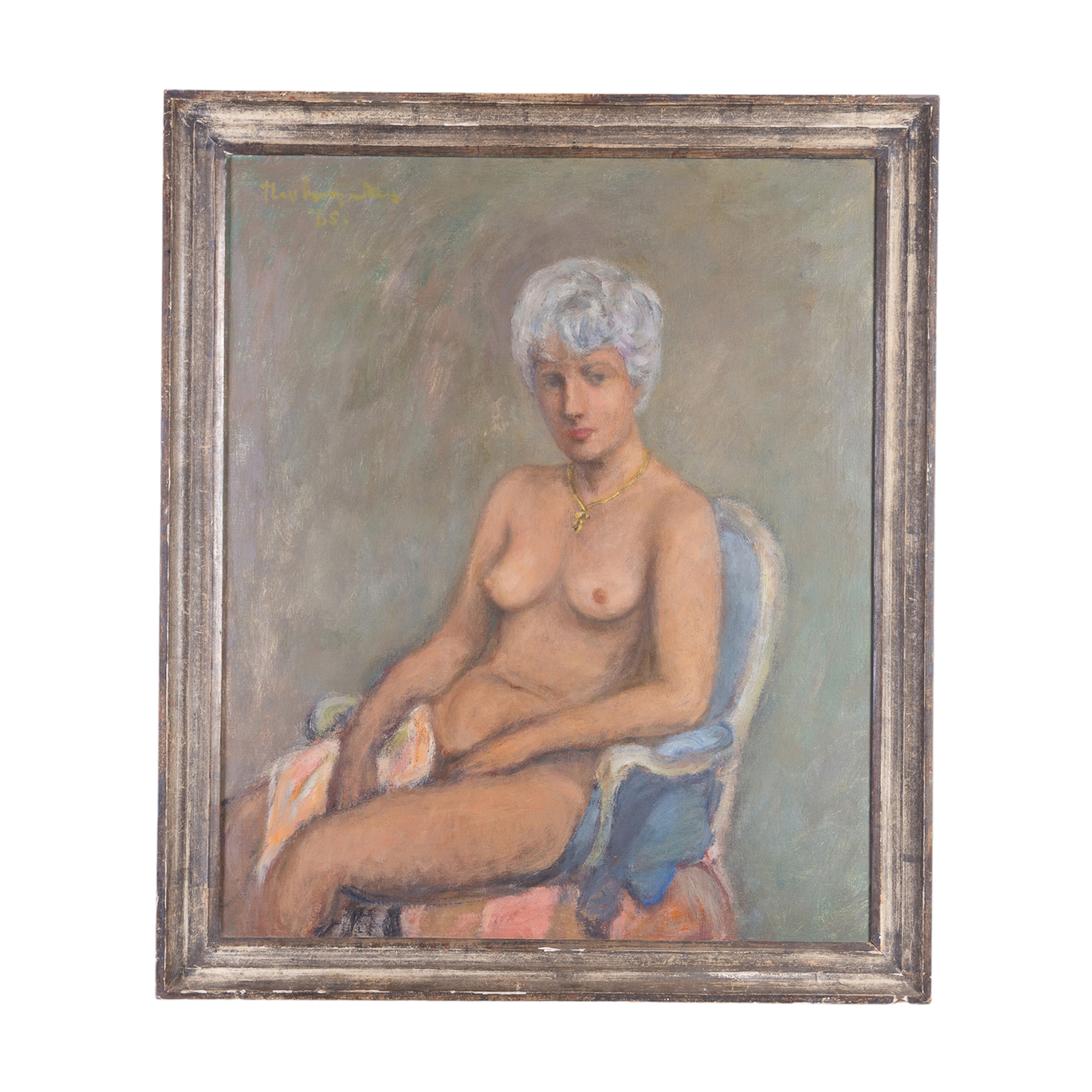 Theo Swagemakers, 'Zittend vrouwelijk naaktportret', 1965