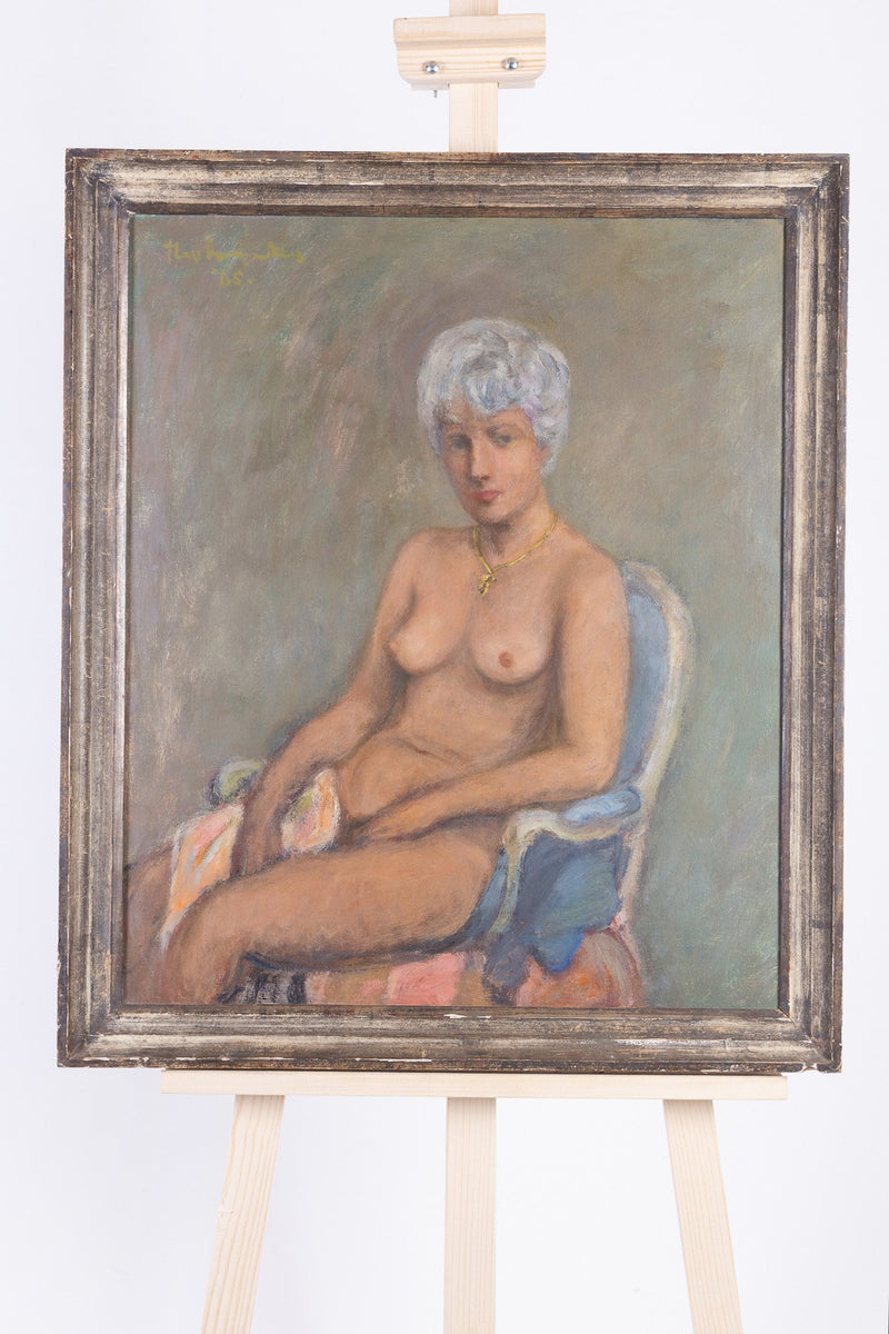 Theo Swagemakers, 'Zittend vrouwelijk naaktportret', 1965-zoom-