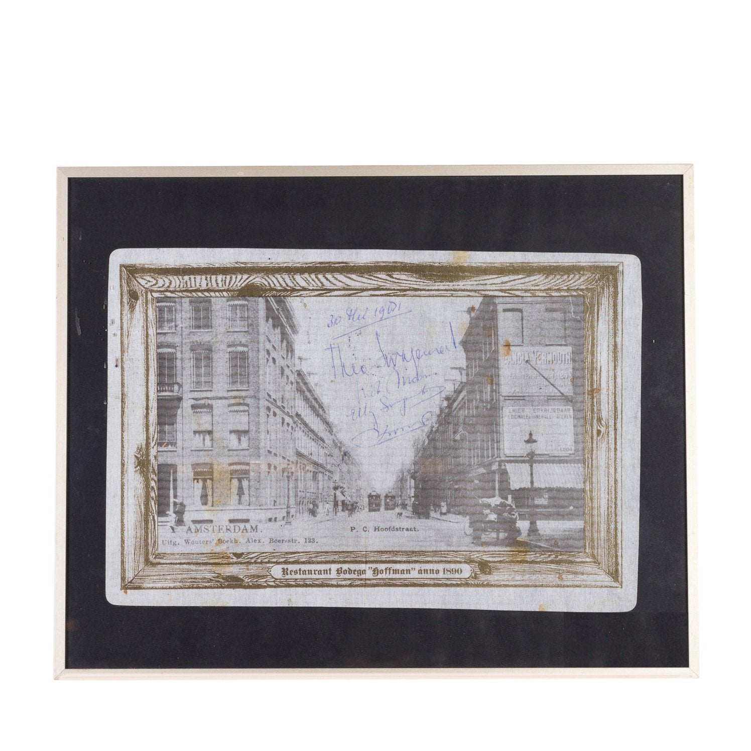 Placemat met handtekeningen van o.a. Theo Swagemakers, 1981-1