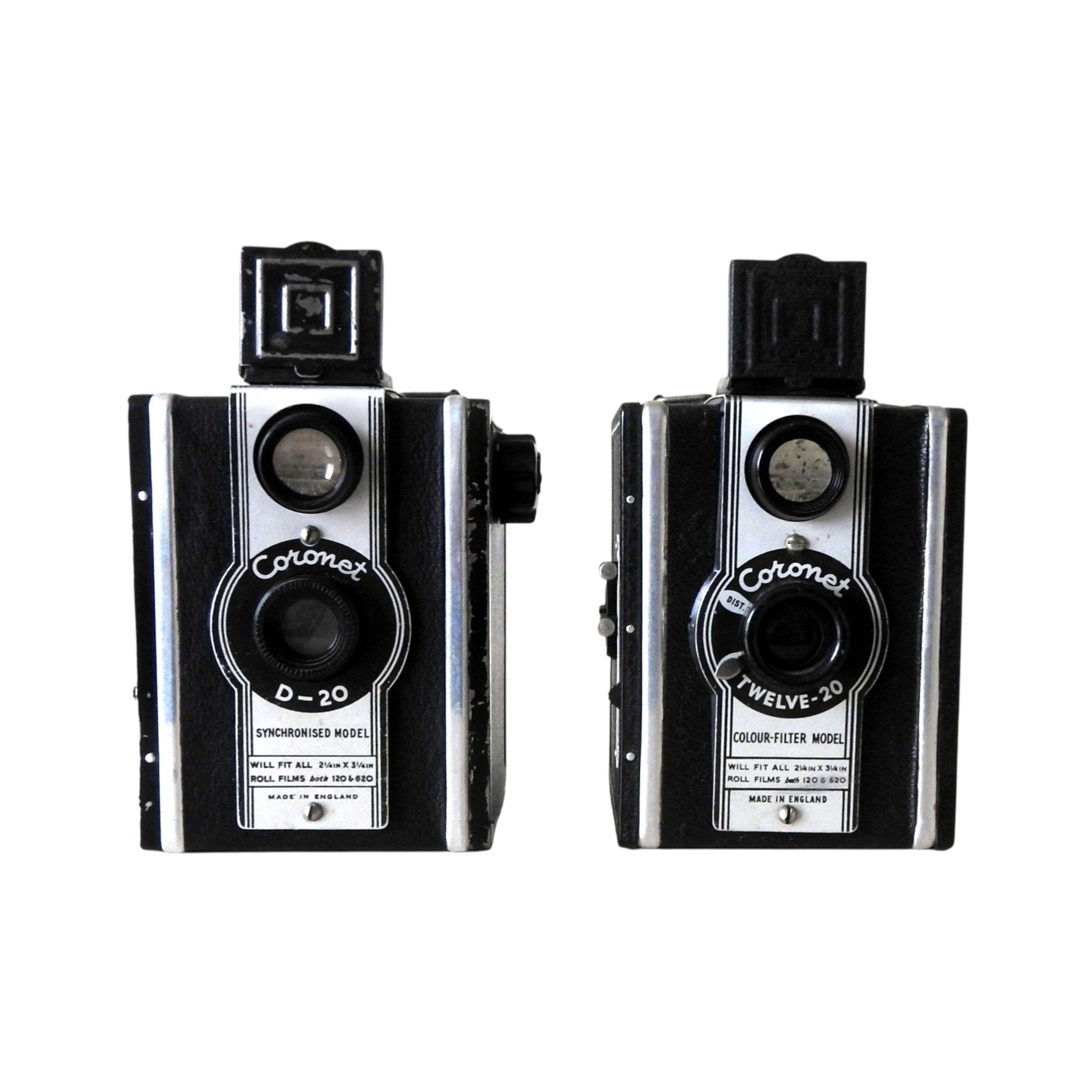Twee Coronet camera's, 20e eeuw