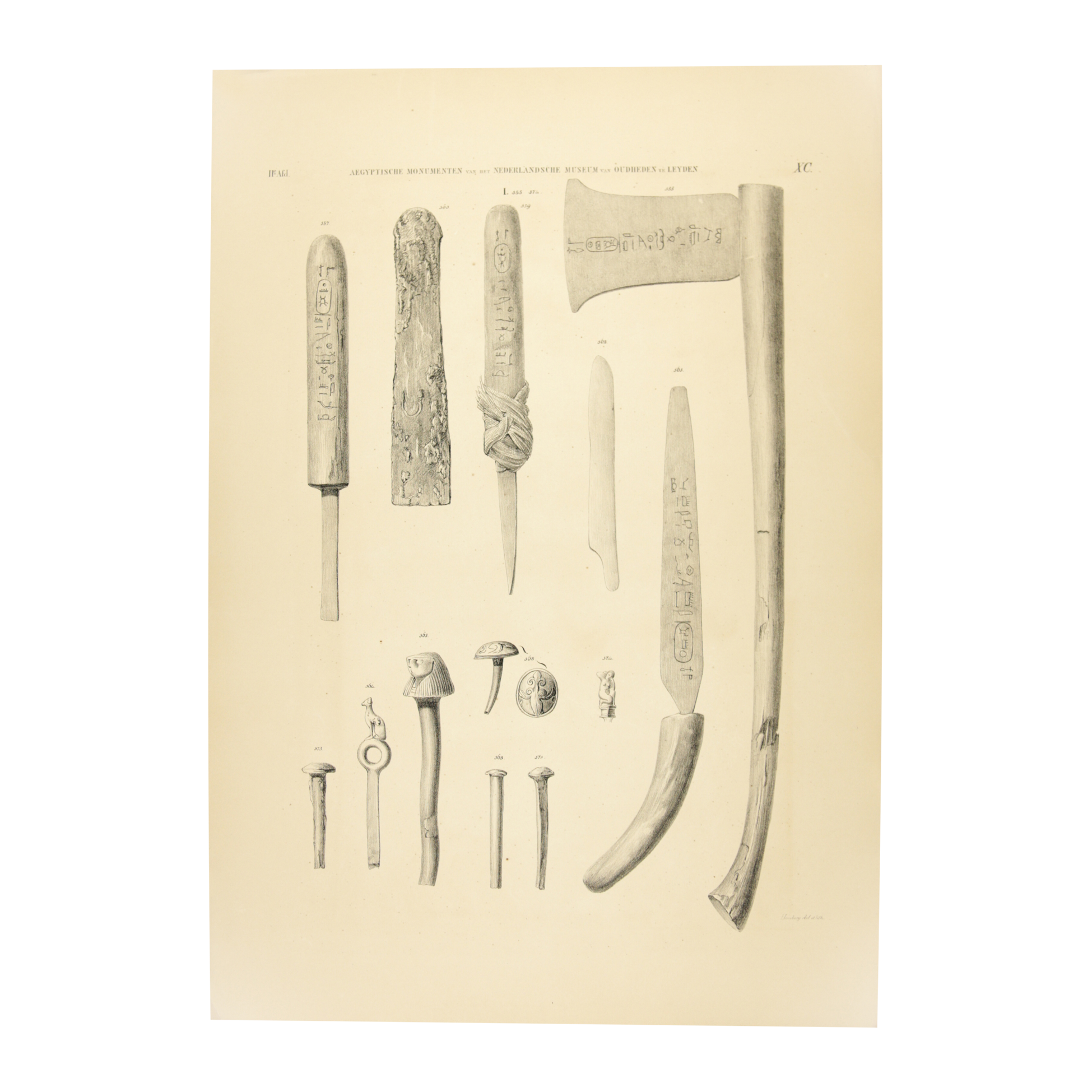 Litho's van Egyptische wapens en gereedschap-zoom-2