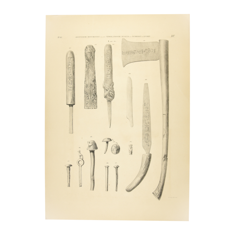 Litho's van Egyptische wapens en gereedschap-zoom-