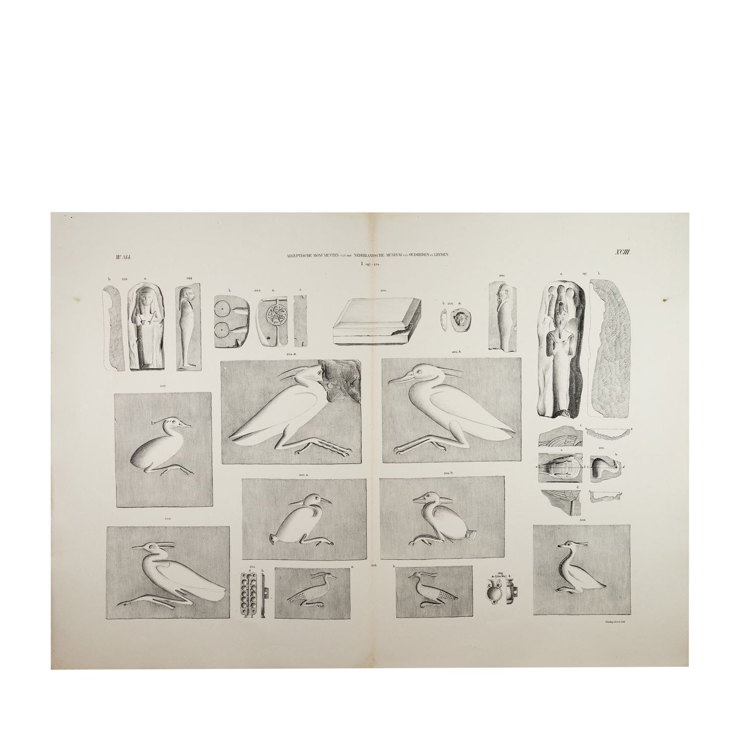 Litho van Egyptische gietvormen, 1840-1