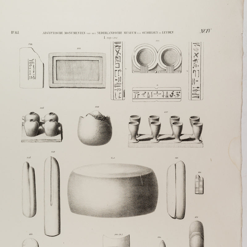 Litho van Egyptische gebruiksvoorwerpen, 1840-zoom-