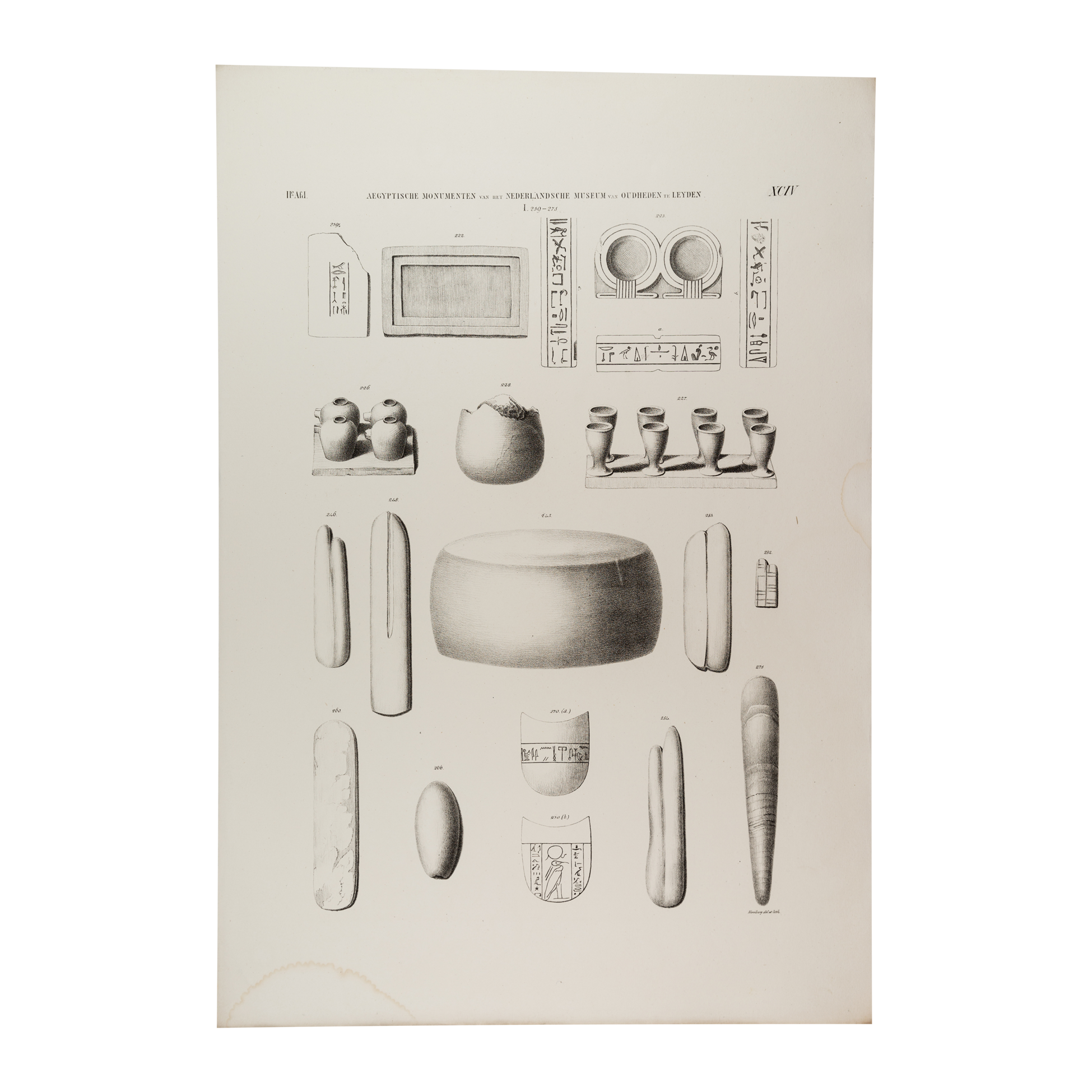 Litho van Egyptische gebruiksvoorwerpen, 1840-zoom-1