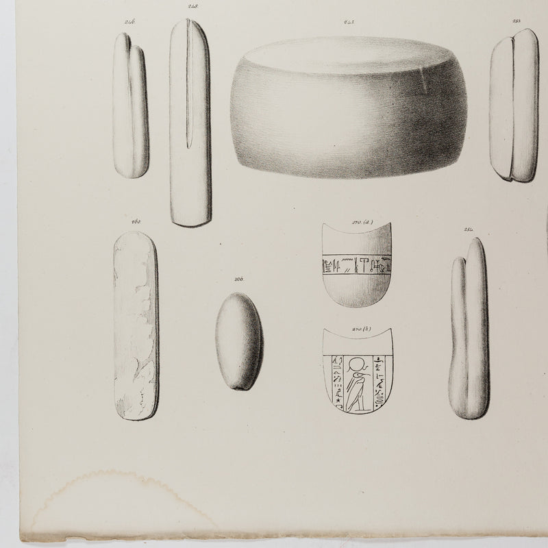 Litho van Egyptische gebruiksvoorwerpen, 1840-zoom-