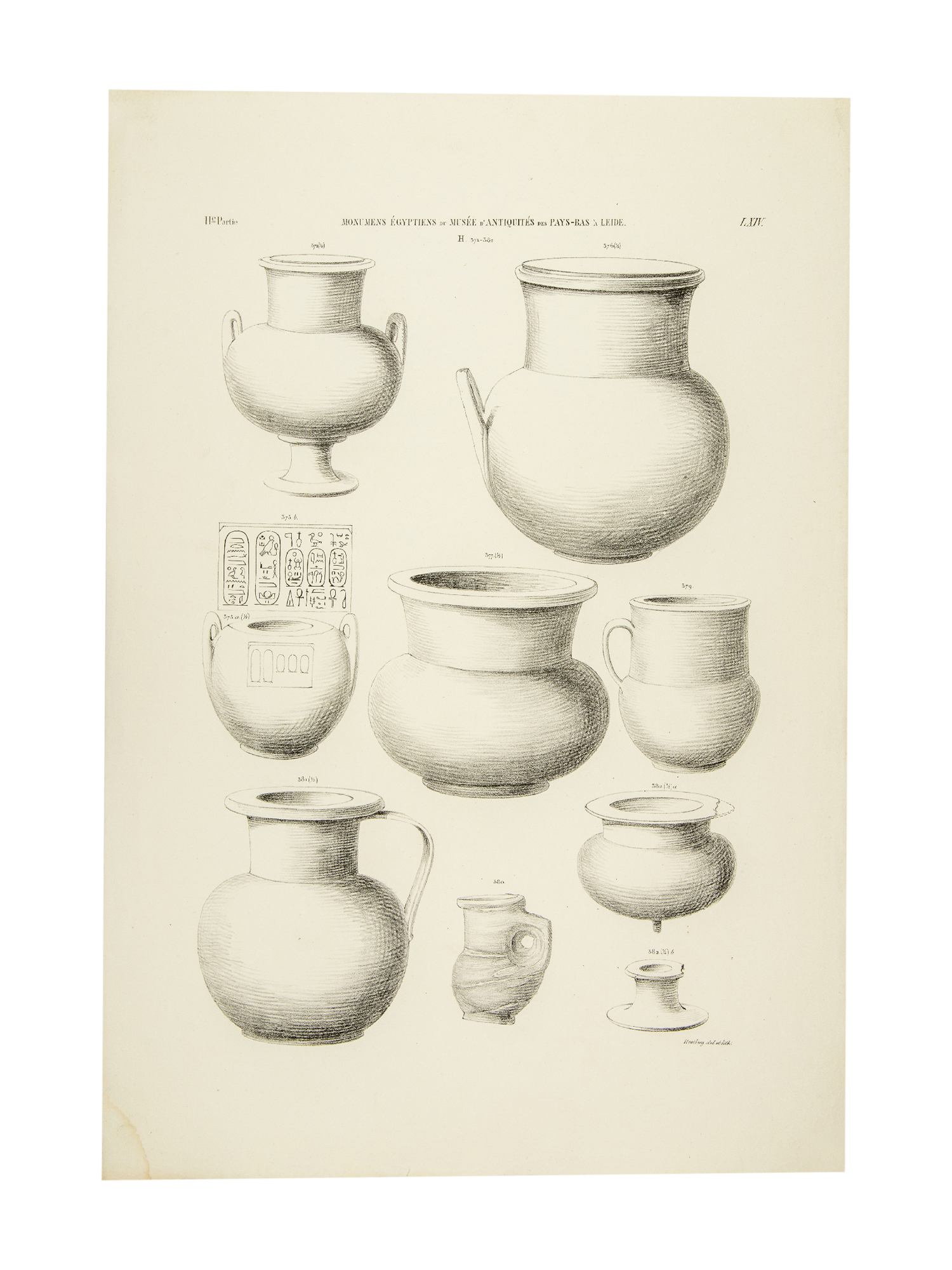 Set litho's van Egyptische vazen