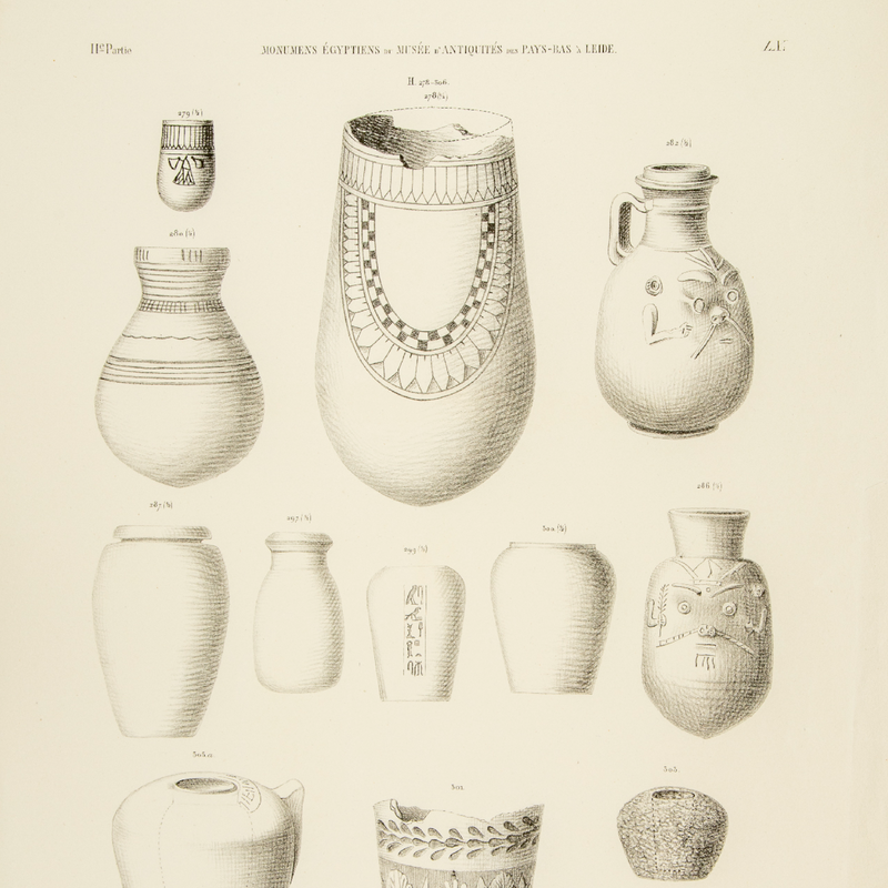 Litho Egyptische vazen, 1840-zoom-
