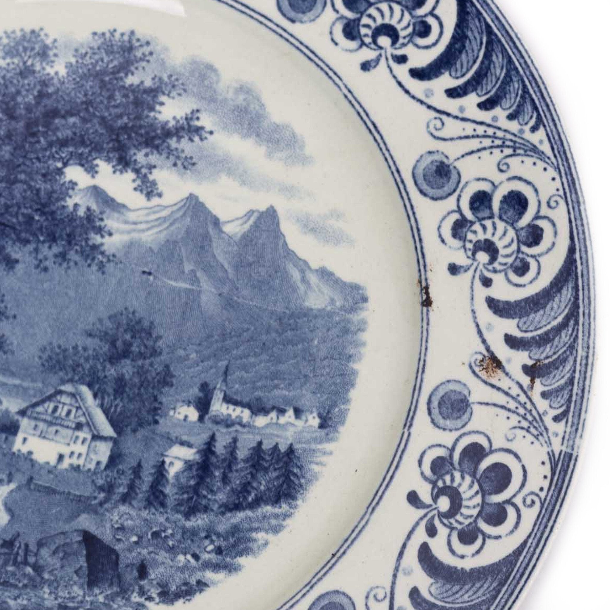 Twee delftsblauwe wandborden, 20e eeuw-zoom-9