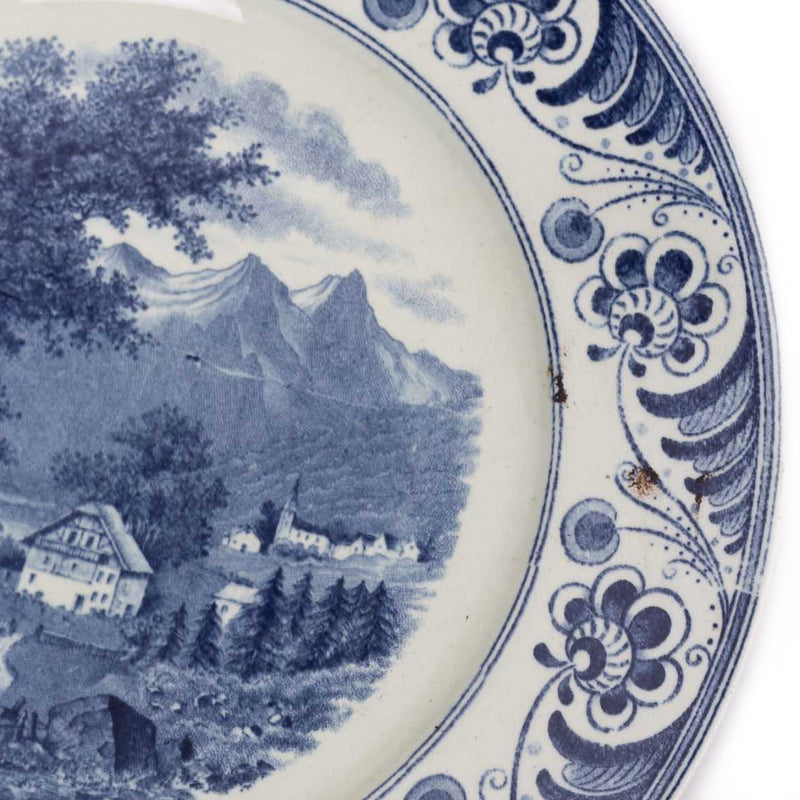 Twee delftsblauwe wandborden, 20e eeuw-zoom-