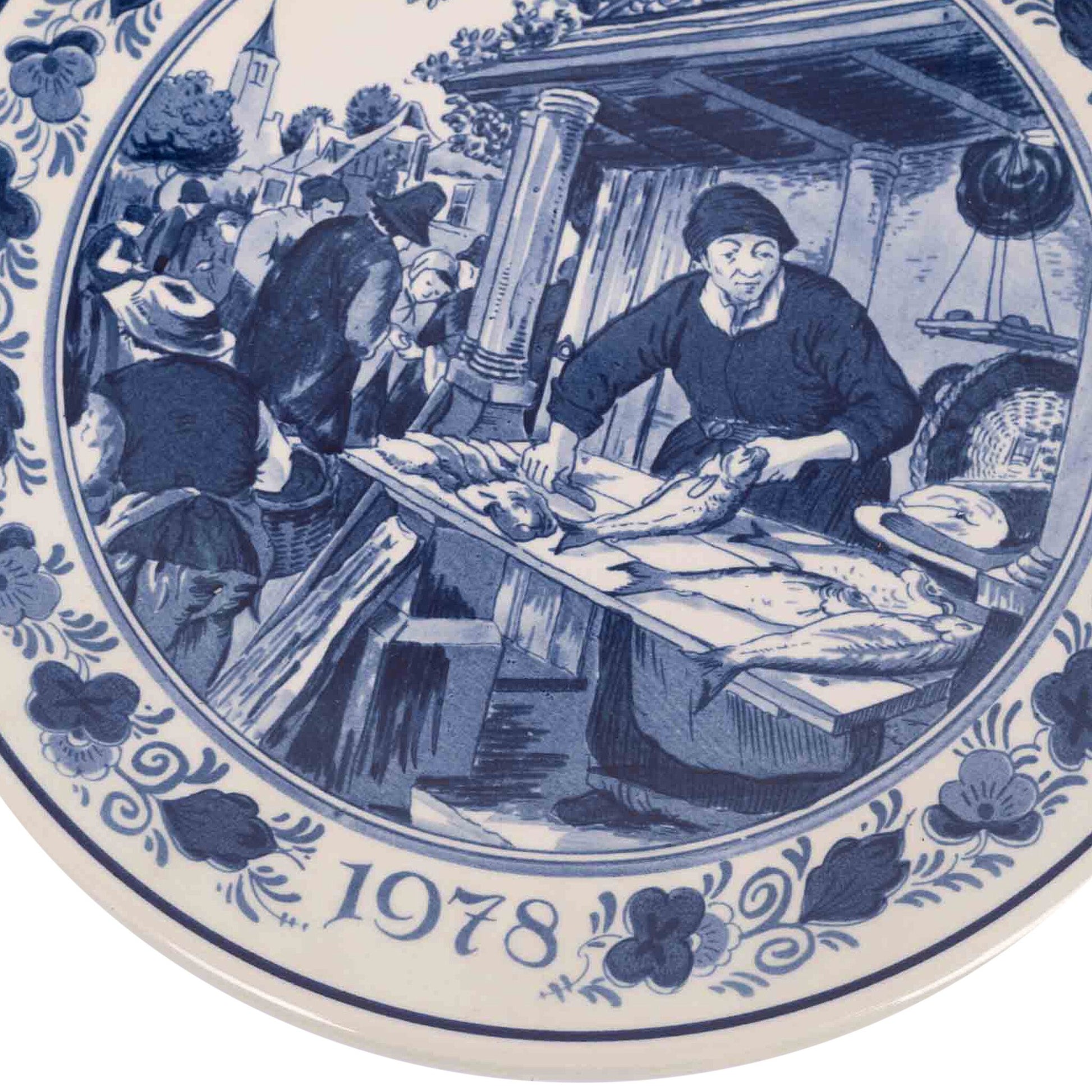 Twee delftsblauwe wandborden, 20e eeuw-4